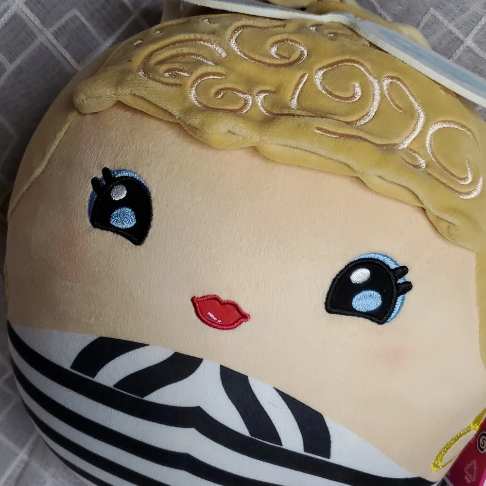 Barbie Plush Pillow with‎ Black and White Stripes